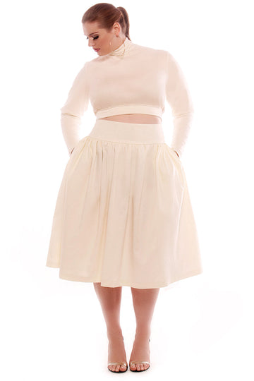 (Sample) High Waist Flare Skirt