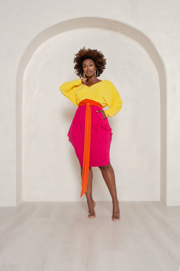 (Sample) Colorblock Slouch Dress- JIBRI