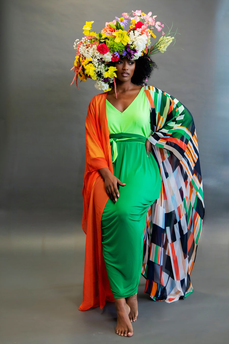 Colorblock Slouch Maxi Dress- JIBRI