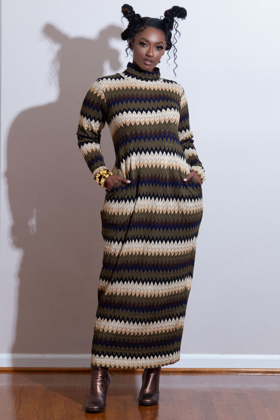 Crochet Stripe Cocoon Dress
