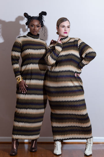 Crochet Stripe Cocoon Dress