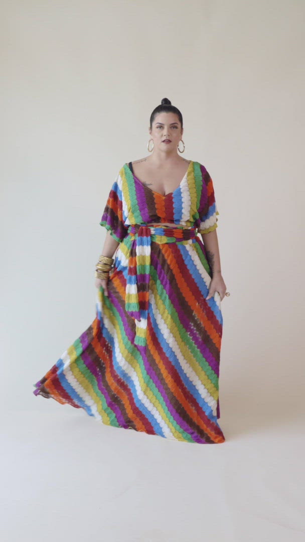 JIBRI Plus Size Multicolored Crochet Set